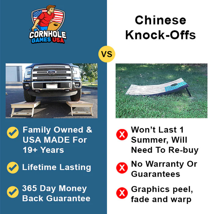 CORNHOLE GAMES USA - RUSTIC AMERICAN FLAG PROFESSIONAL CORNHOLE BOARDS